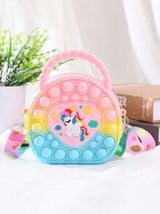 Heart-Shaped Handbag, Silicone Crossbody Bag, Unicorn Wallet - Stress Relief, Waterproof, Durable Storage Pouch - Glossy Chain Link, Stylish, Eye-Catching Crossbody Bag - Suitable For All Daily Use