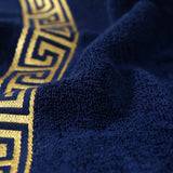 Contemporary Cotton Towel Set with Geometric Design - 1pc Hand Towel, 1pc Bath Towel - 300 GSM Knit Fabric, 100% Cotton, Super Absorbent, Quick-Dry for Bathroom Essentials