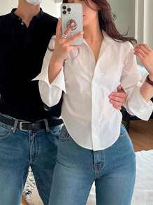 INAWLY Women's Plain Simple Long Sleeve Blouse Women Shirt,Long Sleeve Tops