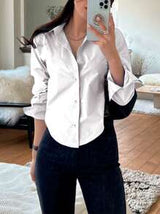 easyown Women's Plain Simple Long Sleeve Blouse Women Shirt,Long Sleeve Tops