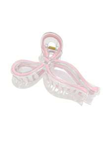 1pc Women's 13cm Gradient Color Transparent Bowknot Large Collar Clip With Hollow Out Design, Elegant And Sweet School Party, Dance, And Daily Outfit Accessory Cute Valentine's Day
