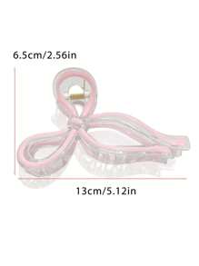 1pc Women's 13cm Gradient Color Transparent Bowknot Large Collar Clip With Hollow Out Design, Elegant And Sweet School Party, Dance, And Daily Outfit Accessory Cute Valentine's Day