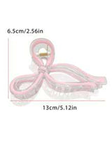 1pc Women's 13cm Gradient Color Transparent Bowknot Large Collar Clip With Hollow Out Design, Elegant And Sweet School Party, Dance, And Daily Outfit Accessory Cute Valentine's Day