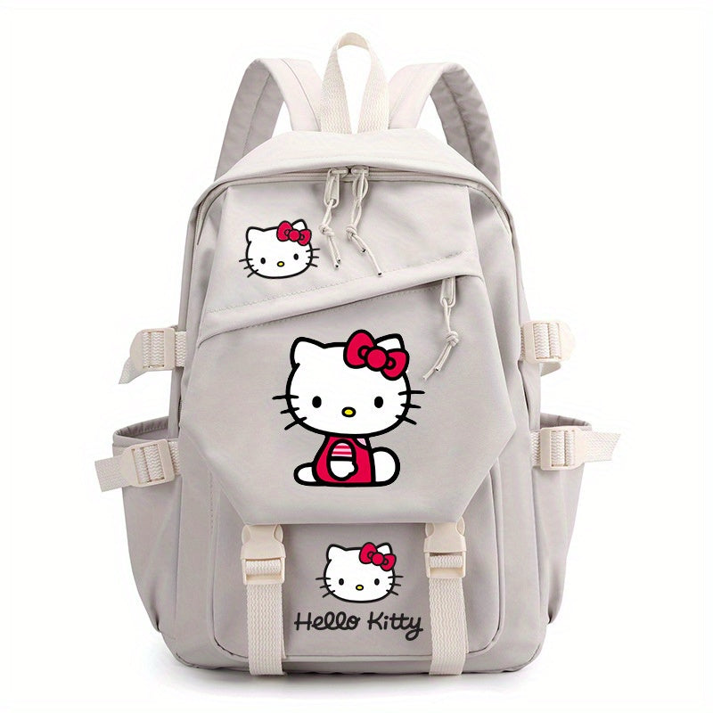 Sanrio Hello Kitty Backpack - Cute Nylon School Bag with Zip Closure, Fashionable Design