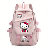 Sanrio Hello Kitty Backpack - Cute Nylon School Bag with Zip Closure, Fashionable Design