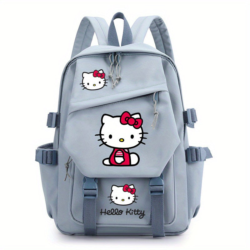 Sanrio Hello Kitty Backpack - Cute Nylon School Bag with Zip Closure, Fashionable Design