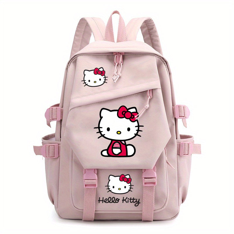 Sanrio Hello Kitty Backpack - Cute Nylon School Bag with Zip Closure, Fashionable Design