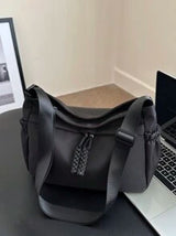 Stylish Solid Color Large Capacity Zipper Bag Crossbody Bag, Casual Portable Sports Shoulder Bag, Commuting Simple Bag For Women