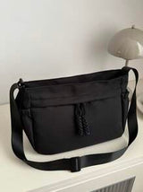 Stylish Solid Color Large Capacity Zipper Bag Crossbody Bag, Casual Portable Sports Shoulder Bag, Commuting Simple Bag For Women