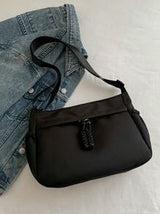 Stylish Solid Color Large Capacity Zipper Bag Crossbody Bag, Casual Portable Sports Shoulder Bag, Commuting Simple Bag For Women