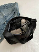 Stylish Solid Color Large Capacity Zipper Bag Crossbody Bag, Casual Portable Sports Shoulder Bag, Commuting Simple Bag For Women