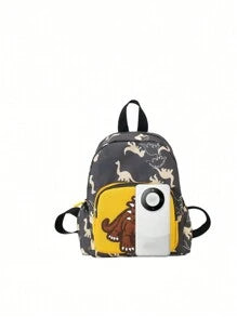 Fashionable Cartoon Dinosaur Pattern Backpack, Cute Print Small School Bag