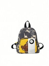 Fashionable Cartoon Dinosaur Pattern Backpack, Cute Print Small School Bag