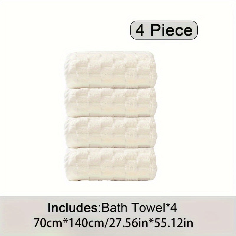 4pcs Luxury Bath Towel Set: Super Soft, Super Absorbent, Quick-Drying Towel, Bringing a Spa-like Experience - Suitable for Fitness, Spa, Sports, and Bathroom Essentials