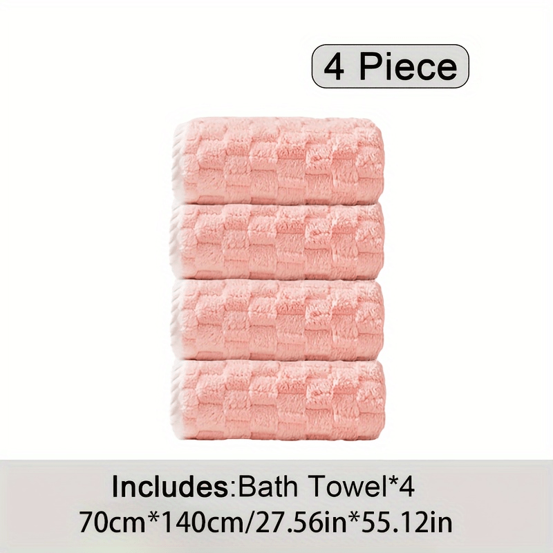 4pcs Luxury Bath Towel Set: Super Soft, Super Absorbent, Quick-Drying Towel, Bringing a Spa-like Experience - Suitable for Fitness, Spa, Sports, and Bathroom Essentials