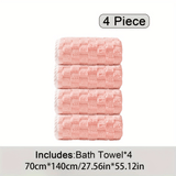 4pcs Luxury Bath Towel Set: Super Soft, Super Absorbent, Quick-Drying Towel, Bringing a Spa-like Experience - Suitable for Fitness, Spa, Sports, and Bathroom Essentials