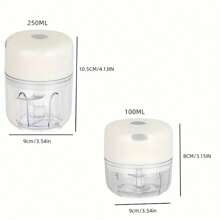 100/250ml USB Rechargeable Electric Garlic Chopper - Powerful And Durable Food Processor