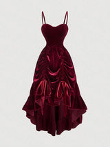 Plus Size Women Burgundy Velvet Long Dresses,Fall Wedding Guest Dress,Homecoming Dresses,Brunch Women Outfit,Renaissance Fair, Dress,, Dress,Bridgerton Style Dress,New Year,Valentine,Birthday Dresses For Women