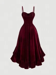 Plus Size Women Burgundy Velvet Long Dresses,Fall Wedding Guest Dress,Homecoming Dresses,Brunch Women Outfit,Renaissance Fair, Dress,, Dress,Bridgerton Style Dress,New Year,Valentine,Birthday Dresses For Women