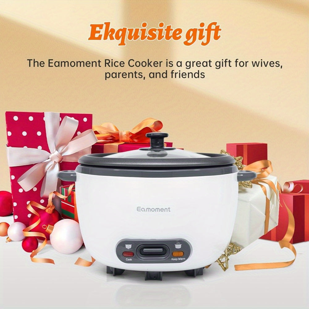 3 Cup Mini Rice Cooker - Portable, Non-Stick, Automatic Keep-Warm, White, Great Gift for College Students, Compact, and Easy to Use