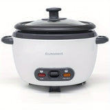 3 Cup Mini Rice Cooker - Portable, Non-Stick, Automatic Keep-Warm, White, Great Gift for College Students, Compact, and Easy to Use
