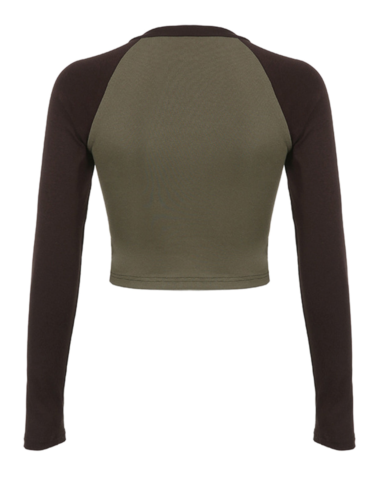 Women Short T-shirt Long Sleeve Crew Neck Star Patchwork Slim Fit Spring Fall Crop Tops Streetwear