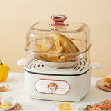 2 in 1 Smart Home Electric Steamer, Multifunctional Electric Hot Pot, 2-Tier 8 Modes 2.77gal Large Capacity Suitable for 3-5 People, Steamer, with Boil Dry Protection 110V 1200W, Breakfast Steamer, Electro-mechanical Cooking