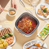 2 in 1 Smart Home Electric Steamer, Multifunctional Electric Hot Pot, 2-Tier 8 Modes 2.77gal Large Capacity Suitable for 3-5 People, Steamer, with Boil Dry Protection 110V 1200W, Breakfast Steamer, Electro-mechanical Cooking