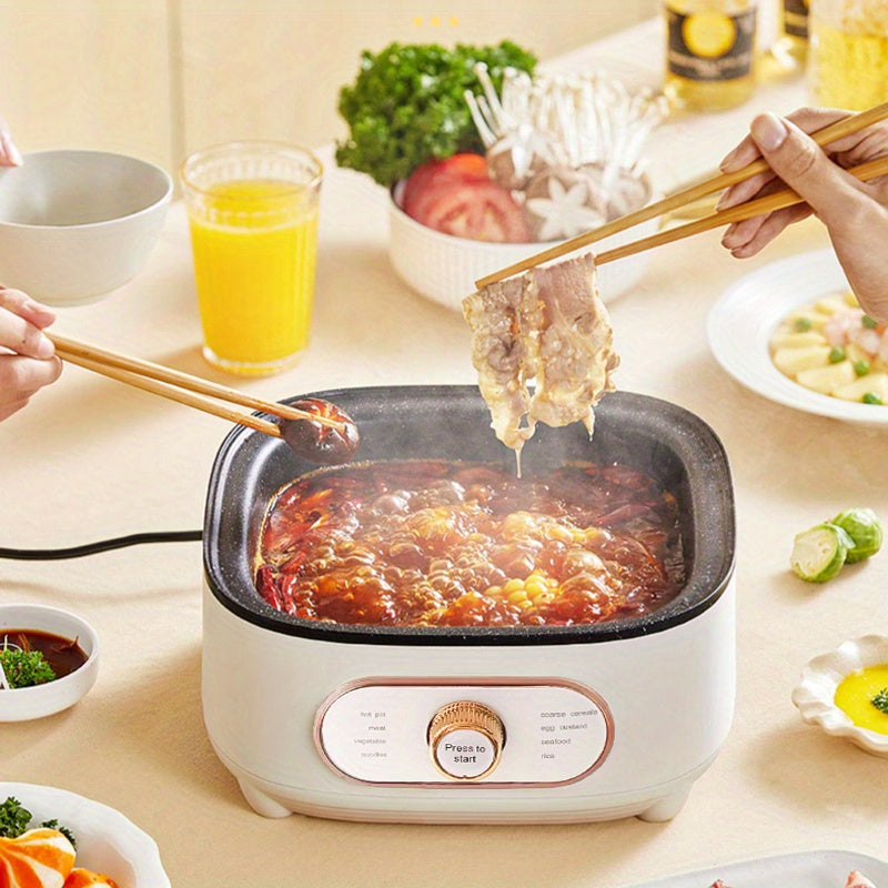 2 in 1 Smart Home Electric Steamer, Multifunctional Electric Hot Pot, 2-Tier 8 Modes 2.77gal Large Capacity Suitable for 3-5 People, Steamer, with Boil Dry Protection 110V 1200W, Breakfast Steamer, Electro-mechanical Cooking
