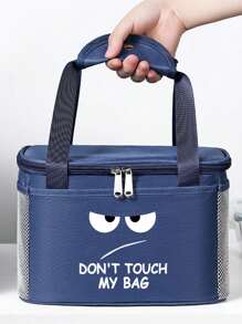 Anti-Leakage Thermal Insulated Lunch Bag - "Don't Touch My Bag" Portable Cooler Bag, Suitable For Work, Outdoor Picnics, Travel, Office, School - Unisex Design