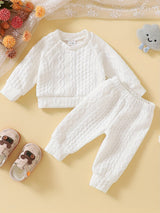 Toddler boy winter clothes long sleeve round neck knitted cotton sweatshirt pants set toddler boys clothes autumn winter clothes