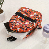 Custom Halloween Name Nylon Backpack - Large Capacity, Lightweight Travel & School Bag with Adjustable Straps
