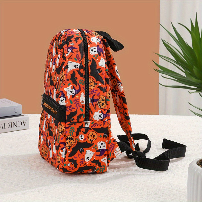 Custom Halloween Name Nylon Backpack - Large Capacity, Lightweight Travel & School Bag with Adjustable Straps