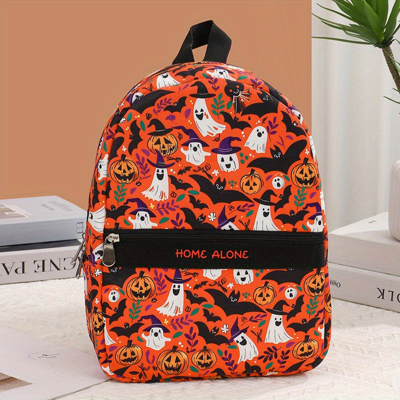 Custom Halloween Name Nylon Backpack - Large Capacity, Lightweight Travel & School Bag with Adjustable Straps