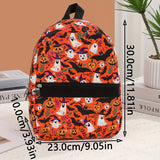 Custom Halloween Name Nylon Backpack - Large Capacity, Lightweight Travel & School Bag with Adjustable Straps
