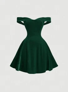 Off-Shoulder Vintage Palace Style Women Mini Dress