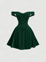 Off-Shoulder Vintage Palace Style Women Mini Dress