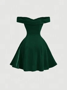 Off-Shoulder Vintage Palace Style Women Mini Dress