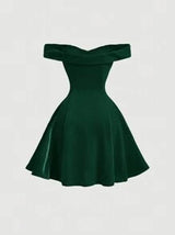 Off-Shoulder Vintage Palace Style Women Mini Dress