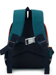 1pc Dinosaur Boys Backpack, Zipper Closure Nylon Children's Rucksack, Suitable For All Seasons