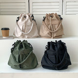 Luxury Large Capacity Drawstring Crossbody Bag - Women's Nylon Shoulder Bag for Daily Use - Spacious, Stylish, and Practical Tote Bag with Adjustable Strap