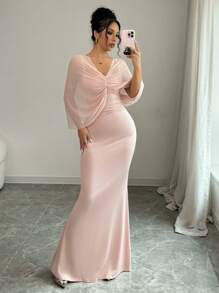 Elenzga Multi-Way Wear Shoulder Exposing Bodycon Dress, Elegant And Romantic Maxi Women Outfit