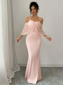 Elenzga Multi-Way Wear Shoulder Exposing Bodycon Dress, Elegant And Romantic Maxi Women Outfit