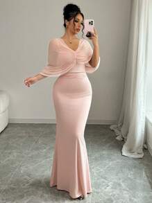Elenzga Multi-Way Wear Shoulder Exposing Bodycon Dress, Elegant And Romantic Maxi Women Outfit