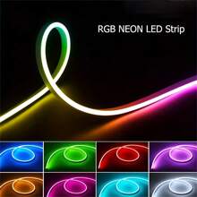Vibrant RGB LED Neon Strip Lights - 44-Key Remote Control, Flexible, and USB Powered