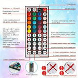 Vibrant RGB LED Neon Strip Lights - 44-Key Remote Control, Flexible, and USB Powered