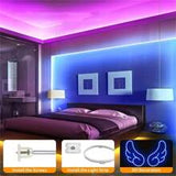 Vibrant RGB LED Neon Strip Lights - 44-Key Remote Control, Flexible, and USB Powered