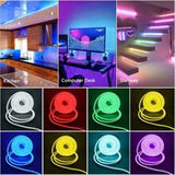 Vibrant RGB LED Neon Strip Lights - 44-Key Remote Control, Flexible, and USB Powered
