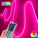 Vibrant RGB LED Neon Strip Lights - 44-Key Remote Control, Flexible, and USB Powered