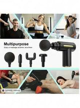 Portable Muscle Massage Gun For Body Massage, With Led Touch Screen, Speed Adjustment, Rechargeable, And 4 Replaceable Massage Heads Fascia Gun - Muscle Seat - Professional Physiotherapy Grade Multi-Functional Mini Electric Handheld Hammer Shoulder And Ne